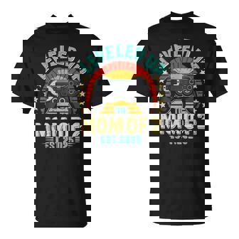 Leveled Up To Mom Of 2 Mother's Day Retro Vintage T-Shirt | Mazezy