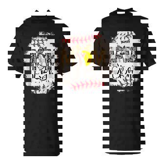 Mothers Ball Mom Of Both Baseball Softball Leopard T-Shirt - Seseable