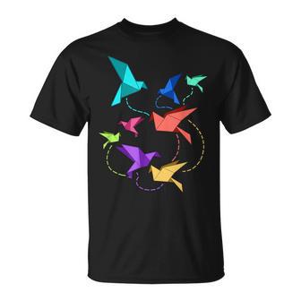 Origami Birds Pleated Kirigami Paper Crane Bird T-Shirt - Geschenkecke