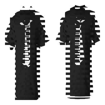 Piano Neck Tie Humorous Keyboard Music Player T-Shirt - Seseable