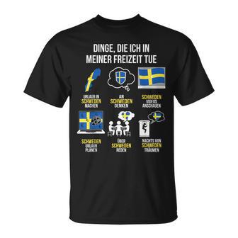 Saying Dinge Die Ich In Der Freizeit Tue Sweden T-Shirt - Geschenkecke