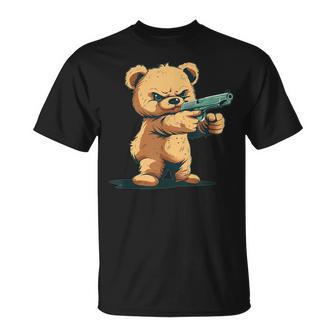 Teddy Bear With Gun For Gun Lovers T-Shirt - Geschenkecke