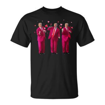 Trump Dancing Donald Trump Heart Kiss Valentine T-Shirt - Thegiftio UK