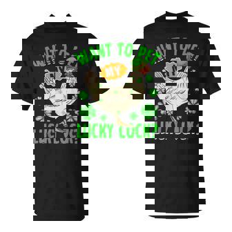 Want To Pet My Lucky Cock St Patrick's Day Leprechaun T-Shirt - Monsterry