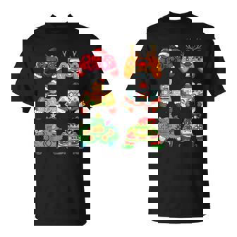 Gaming Christmas Game Controllers Santa Elf Reindeer Gamer T-Shirt - Monsterry