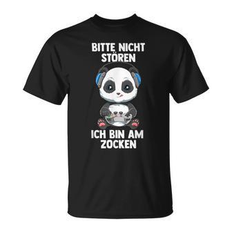 Gaming Panda Bitte Nicht Stören Ich Bin Am Zocken T-Shirt - Geschenkecke