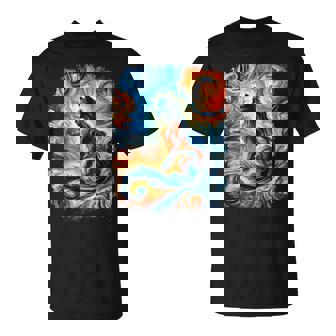 Gato Artístico Y Abstracto Con Aspecto Colorido Camiseta unisex - Regaloses