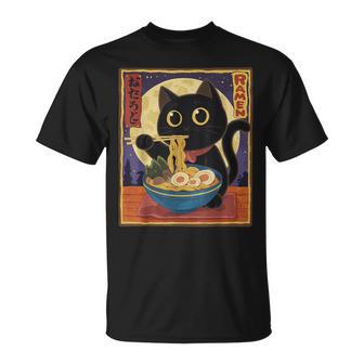 Gato Kawaii Comiendo Fideos Ramen Anime Amantes Camiseta unisex - Regaloses