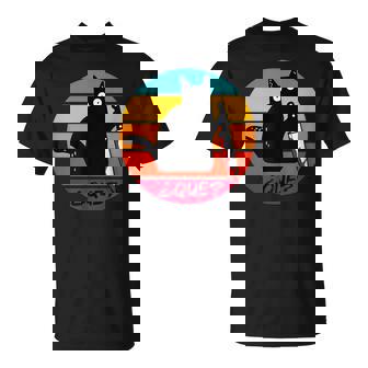 Gato ¿Qué Divertido Negro Gato Cuchillo Broma Negro Gato Camiseta unisex - Regaloses