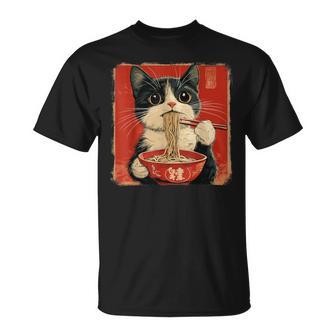Gatto Giapponese Ramen Noodle Anime Manga Kawaii Dolce Gatto Maglietta - Novitaregali