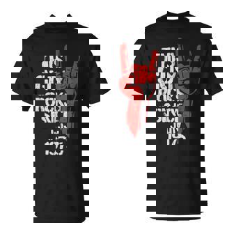 Geburtstag Jubiläum Geschenke By Elevenz Adulto Negro Manga Corta Pequeño Regular 50º Cumpleaños Nacido Julio Rockt Desde 1975 Música Rock N Roll Y Heavy Metal Camiseta unisex - Regaloses