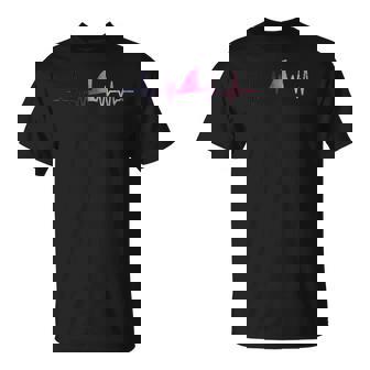 Genderfluid Shark Fin Heartbeat Queer Pride Flag Shark Lover T-Shirt - Monsterry