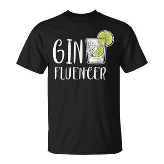 Ginfluencer Cocktail Gin Tonic Juniper Schnapps Alcohol T-Shirt - Geschenkecke