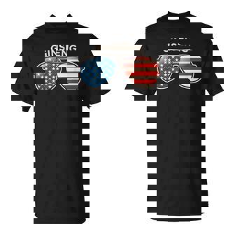 Ginseng KY Vintage US Flag Sunglasses T-Shirt - Monsterry