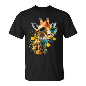 Giraffe Sonnenbrille Urlaub Sonne Natur Urlauber Dschungel T-Shirt - Geschenkecke