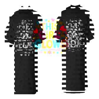 This Girl Glows For & Girls Tie Dye 80S Themed Disco T-Shirt - Monsterry