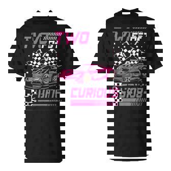 Girl Race Car Birthday Decorations Two Fast 2 Curious 2Nd T-Shirt | Seseable UK
