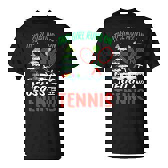 This Girl Runs On Jesus And Tennis Holiday Christmas T-Shirt - Monsterry