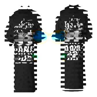 Girls Trip Bahamas 2025 Leopard Sunglasses Summer Vacation T-Shirt - Monsterry