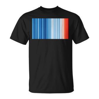 Global Warming Blue Red Stripe Pattern T-Shirt - Geschenkecke