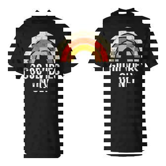 Goodibes Only Retro Mensintage Rainbow Graphic T-Shirt - Cadeauxyz