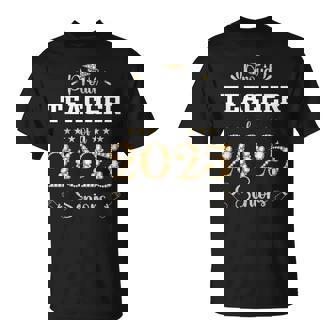 Graduation 2025 Matching Family Grad Party Proud Teacher Of A 2025 Senior Graduate Small -Adults Short Sleeve T-Shirt T-Shirt - Monsterry