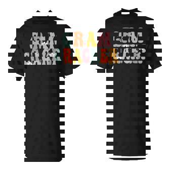 Gram-Cracker Retro Groovy Mom Cute Grandma T-Shirt - Seseable