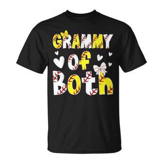 Grammy Of Both Proud Softball Baseball Grammy Grandma T-Shirt - Thegiftio UK