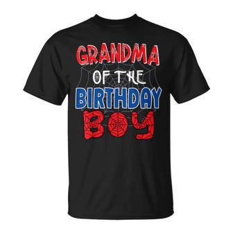 Grandma Birthday Boy Costume Spider Web Birthday Party T-Shirt - Monsterry