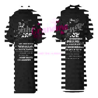 The Grandma Code Grammy Nana Grandma Grandmother Rules 'S Classic Fit Black Short Sleeve Cotton Blend Small T-Shirt - Thegiftio UK