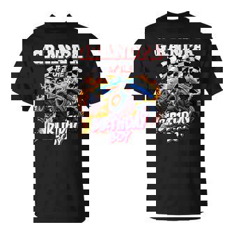 Grandpa Of The Birthday Boy Monster Truck Birthday Party T-Shirt - Monsterry