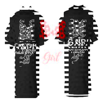 Grandpa Of The Birthday Girl Cute Pink Bow Family Matching T-Shirt - Seseable