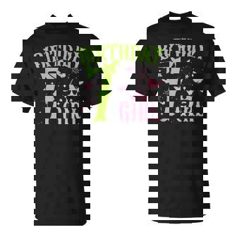 Green Pink Theme 7 Year Old Birthday Girl Witch Party Bday T-Shirt - Thegiftio UK