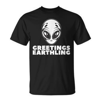 Greetings Earthling Alien For Nager T-Shirt - Geschenkecke