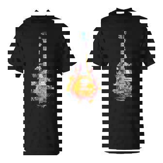 Guitar Player Gittare Watercolour Splash Electric Guitar T-Shirt - Geschenkecke