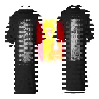 Guitarra Con Bandera De España Bajo Guitarrista Músico Música Rock Camiseta unisex - Regaloses