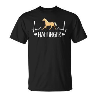 Haflinger Heartbeat Horse Ekg Haffi Rider Horse T-Shirt - Geschenkecke