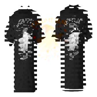 Halloween Cool Ghost Riding Skateboard Kid Girl Boy Toddler T-Shirt - Monsterry