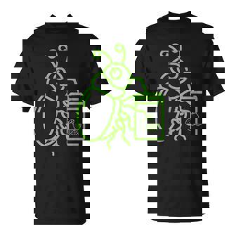 Halloween Graphic Green Halloween Beetle Drink Juice T-Shirt - Monsterry