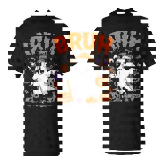 Halloween Shirts For Kids Women Boys Girls Ghost Bruh Cute T-Shirt - Monsterry