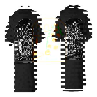 Halloween Skeleton Christmas Tree Pumpkin Spooky Cute T-Shirt - Monsterry