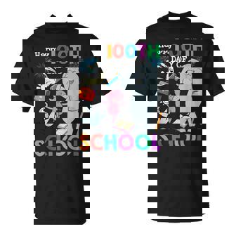 Happy 100th Day Of School Cute Pig And Elephant T-Shirt - Monsterry