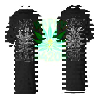 Happy 420 Day Cannabis Weed Marijuana Leaf T-Shirt - Seseable