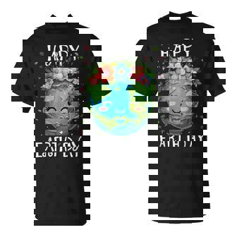 Happy Earth Day Heart Floral Earth Day Boys Girls T-Shirt - Monsterry