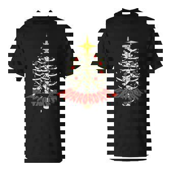 Happy Horrordays Skeleton Tree Horror Christmas Halloween T-Shirt - Monsterry