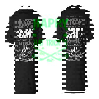 Happy Saint Hat Trick's Day Ice Hockey St Patrick's T-Shirt | Mazezy