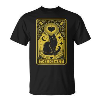 The Heart Cat Vintage Gothic Tarot Card T-Shirt - Monsterry