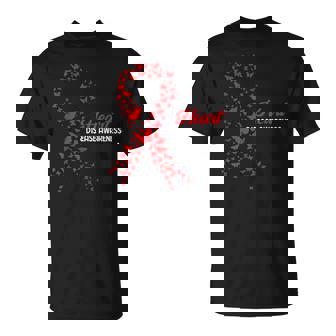 Heart Disease Awareness Butterfly Go Red Heart T-Shirt - Monsterry