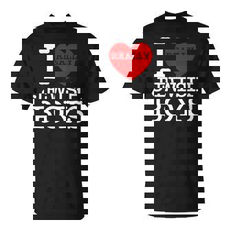 I Heart Love Jewish Boys Hebrew Judaica Red Valentines Day T-Shirt - Monsterry