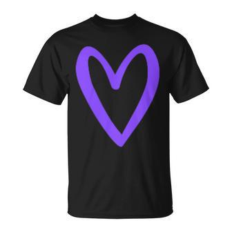 Heart Love Retro Vintage Tiny Purple Heart Valentine's Day T-Shirt - Monsterry